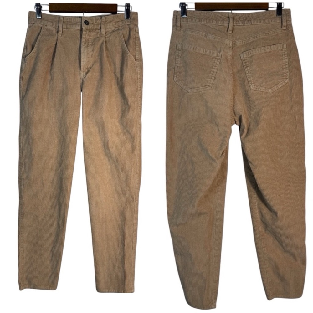 Hollister Corduroy Brown/Tan Ultra High Rise Mom Jeans Women’s Size 28
